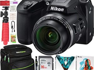نيكون COOLPIX B500 16 ميجابيكسل 40x زووم بصري كاميرا رقمية مع حزمة Wi-Fi سوداء مع حقيبة تصوير ديكو جير + مجموعة برامج + بطاقة ذاكرة SDHC 16 جيجابايت وملحقاتها