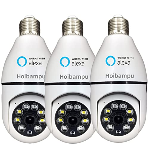 Hoibampu 3 PCS Native 2MP 1080P WiFi Socket Light Bulb Security Camera 2.4GHz 355 Degree Wireless Surveillance Blubs Camera Smart Premium Talk في اتجاهين لا مقاوم للماء Hoibampu 3 PCS Native 2MP 1080P WiFi Socket Light Bulb Security Camera 2.4GHz 355 Degree Wireless Surveillance Blubs Camera Smart Premium Talk في اتجاهين لا مقاوم للماء