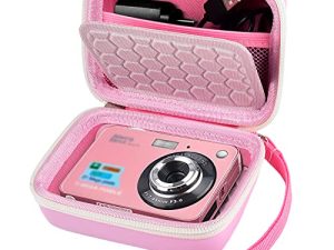 حقيبة حمل وحقيبة للكاميرا الرقمية ، AbergBest 21 ميجا بكسل 2.7 بوصة LCD قابلة لإعادة الشحن HD / Kodak Pixpro / Canon PowerShot ELPH 180/190 / كاميرات Sony DSCW800 / DSCW830 للسفر - وردي