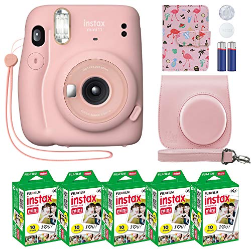 Fujifilm Instax Mini 11 Instant Camera Blush Pink + جراب مخصص + حزمة قيمة لفيلم Fuji Instax (50 ورقة) ألبوم صور مصمم فلامنغو لصور Fuji instax Mini 11 Fujifilm Instax Mini 11 Instant Camera Blush Pink + جراب مخصص + حزمة قيمة لفيلم Fuji Instax (50 ورقة) ألبوم صور مصمم فلامنغو لصور Fuji instax Mini 11