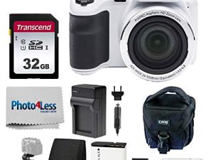 PHOTO4LESS Kodak PIXPRO AZ421 كاميرا رقمية (أبيض) + حافظة كاميرا بوينت آند شوت + بطاقة ذاكرة SD بسعة 32 جيجا بايت + بطارية إضافية + قارئ بطاقة USB + حامل ثلاثي القوائم + ملحقات
