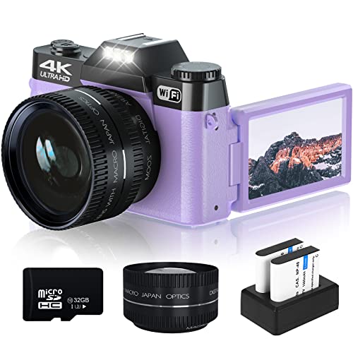 كاميرات رقمية للتصوير الفوتوغرافي ، كاميرا تصوير فيديو بدقة 4K 48 ميجابكسل ، 16X تقريب رقمي بؤرة تركيز يدوي للطلاب قابلة لإعادة الشحن ، كاميرا مدمجة مع عدسة بزاوية واسعة 52 مم وعدسة ماكرو ، بطاقة مايكرو 32 جيجا وبطاريتين كاميرات رقمية للتصوير الفوتوغرافي ، كاميرا تصوير فيديو بدقة 4K 48 ميجابكسل ، 16X تقريب رقمي بؤرة تركيز يدوي للطلاب قابلة لإعادة الشحن ، كاميرا مدمجة مع عدسة بزاوية واسعة 52 مم وعدسة ماكرو ، بطاقة مايكرو 32 جيجا وبطاريتين