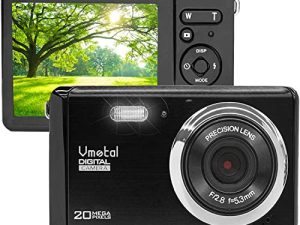 كاميرا رقمية 1080P 20MP HD قابلة لإعادة الشحن ، كاميرا فيديو Vmotal كاميرات الطلاب الرقمية ، كاميرا جيب داخلية وخارجية للأطفال (أسود)