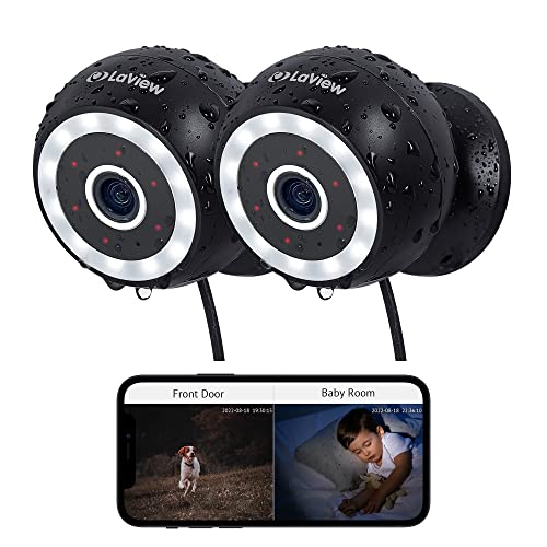 كاميرات مراقبة LaView 4MP 2K خارجية سلكية داخلية ، IP65 ، مستشعر ضوء النجوم ، رؤية ليلية 100 قدم ، اكتشاف الحركة / الكشف عن الأشخاص ، صوت / إضاءة ثنائية الاتجاه ، سحابة الولايات المتحدة ، متوافقة مع Alexa و iOS و Android والوصول إلى الويب كاميرات مراقبة LaView 4MP 2K خارجية سلكية داخلية ، IP65 ، مستشعر ضوء النجوم ، رؤية ليلية 100 قدم ، اكتشاف الحركة / الكشف عن الأشخاص ، صوت / إضاءة ثنائية الاتجاه ، سحابة الولايات المتحدة ، متوافقة مع Alexa و iOS و Android والوصول إلى الويب