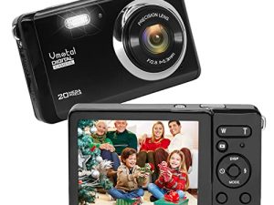 كاميرا رقمية ، كاميرا رقمية FHD 1080P لكاميرا الأطفال للأولاد والبنات - كاميرا مدمجة بدقة 20 ميجابكسل وكاميرا تصوير فيديو مدونات YouTube TikTok للأطفال والمراهقين والمبتدئين وكبار السن (أسود)