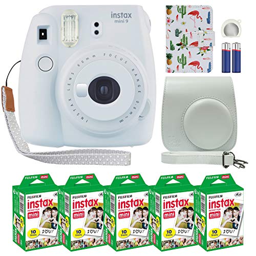 Fujifilm Instax Mini 9 Smokey White كاميرا فورية + 50 فيلم + حافظة + ألبوم صغير Fujifilm Instax Mini 9 Smokey White كاميرا فورية + 50 فيلم + حافظة + ألبوم صغير