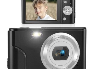 كاميرا رقمية ، Lecran Kids Camera FHD 1080P 36.0 Mega Pixel Vlogging Camera with 16X Digital Zoom ، شاشة LCD ، كاميرات صغيرة محمولة صغيرة للمراهقين والمبتدئين والطلاب والأطفال (أسود)