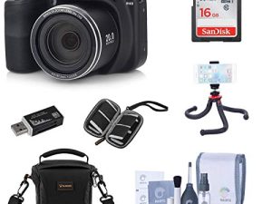 كاميرا رقمية مينولتا M35Z بدقة 20 ميجابكسل 1080 بكسل عالية الدقة مع زووم بصري 35 × ، أسود - حزمة مع حقيبة كاميرا ، بطاقة SDHC سعة 16 جيجابايت ، محفظة ذاكرة ، مجموعة تنظيف ، قارئ بطاقات ، حامل ثلاثي القوائم للطاولة