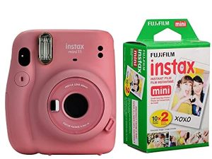 كاميرا Fujifilm Instax Mini 11 بفيلم فوري ، مع حزمة مزدوجة من فيلم Fujifilm instax Mini Instant Daylight ، 20 تعرضًا (وردي فلامنغو)