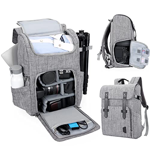 حقيبة ظهر BAGSMART للكاميرا ، حقائب ظهر للكاميرا للمصورين DSLR / SLR / حقيبة كاميرا بدون مرآة 15 بوصة حقيبة كاميرا مقاومة للماء مع مقصورة كمبيوتر محمول وحامل ثلاثي القوائم (رمادي) حقيبة ظهر BAGSMART للكاميرا ، حقائب ظهر للكاميرا للمصورين DSLR / SLR / حقيبة كاميرا بدون مرآة 15 بوصة حقيبة كاميرا مقاومة للماء مع مقصورة كمبيوتر محمول وحامل ثلاثي القوائم (رمادي)