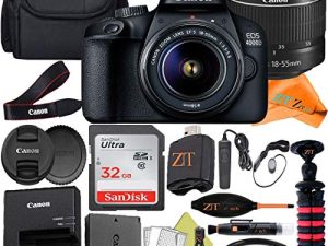 Canon EOS 4000D (Rebel T100) DSLR Camera 18-55mm Zoom Lens + ZeeTech Accessory Bundle مع بطاقة ذاكرة SanDisk 32GB ، حقيبة ، حامل ثلاثي القوائم وفلتر للأشعة فوق البنفسجية (مجدد)