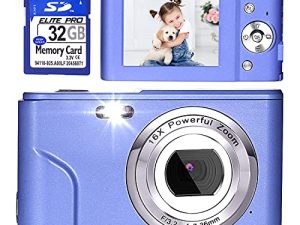 كاميرا رقمية ، FHD 1080P 36.0 MP Vlogging Camera Rechargeable Mini Camera Kids Camera Pocket Camera مع 32GB SD Card 16X Digital Zoom ، كاميرا محمولة مدمجة للأطفال الطلاب المراهقين - بني