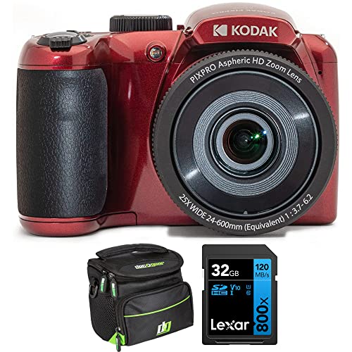 كاميرا Kodak PIXPRO Astro Zoom AZ255-RD الرقمية بدقة 16 ميجابكسل ، زووم بصري 25X ، حزمة حمراء مع بطاقة ذاكرة ليكسار 32 جيجا عالية الأداء 800x UHS-I SDHC + حقيبة كاميرا ديكو فوتو كاميرا Kodak PIXPRO Astro Zoom AZ255-RD الرقمية بدقة 16 ميجابكسل ، زووم بصري 25X ، حزمة حمراء مع بطاقة ذاكرة ليكسار 32 جيجا عالية الأداء 800x UHS-I SDHC + حقيبة كاميرا ديكو فوتو