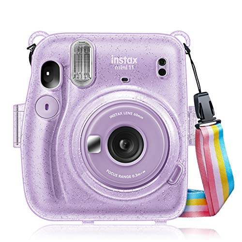 جراب Fintie الواقي الشفاف لكاميرا Fujifilm Instax Mini 11 بفيلم فوري - غطاء صلب كريستالي مع حزام كتف قوس قزح قابل للإزالة ، أرجواني لامع جراب Fintie الواقي الشفاف لكاميرا Fujifilm Instax Mini 11 بفيلم فوري - غطاء صلب كريستالي مع حزام كتف قوس قزح قابل للإزالة ، أرجواني لامع