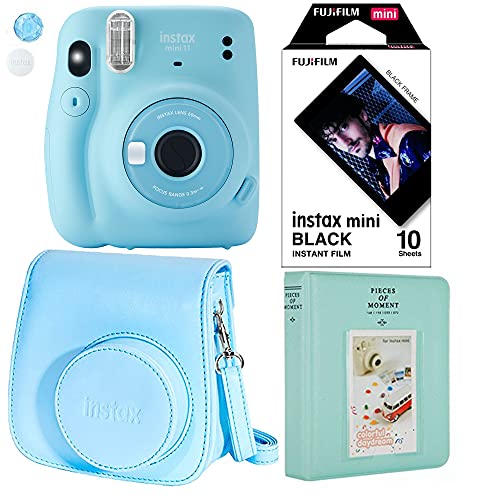 Fujifilm Instax Mini 11 Sky Blue Instant Camera Plus جراب Fuji الأصلي وألبوم صور و Fujifilm Character 10 Films (أسود) Fujifilm Instax Mini 11 Sky Blue Instant Camera Plus جراب Fuji الأصلي وألبوم صور و Fujifilm Character 10 Films (أسود)