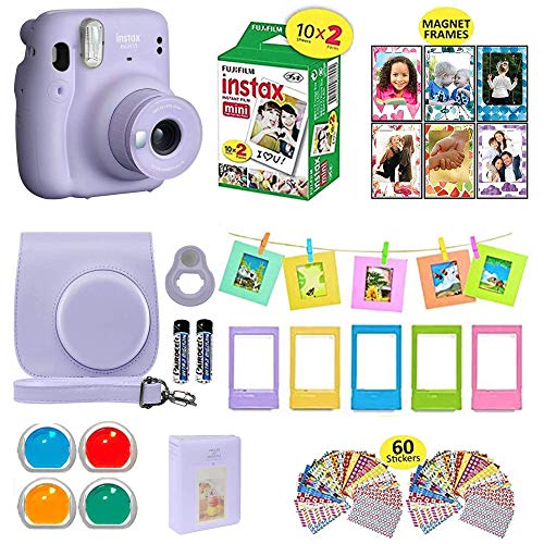 كاميرا Fujifilm Instax Mini 11 الفورية + حقيبة حمل متوافقة مع مصراع الكاميرا + حزمة قيمة فيلم Fuji (20 ورقة) + مجموعة ملحقات الغالق ، فلاتر الألوان ، ألبوم الصور ، إطارات متنوعة (أرجواني أرجواني ،) كاميرا Fujifilm Instax Mini 11 الفورية + حقيبة حمل متوافقة مع مصراع الكاميرا + حزمة قيمة فيلم Fuji (20 ورقة) + مجموعة ملحقات الغالق ، فلاتر الألوان ، ألبوم الصور ، إطارات متنوعة (أرجواني أرجواني ،)