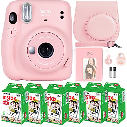 كاميرا Fujifilm Instax Mini 11 مع فيلم Fujifilm Instant Mini (60 ورقة) مع مجموعة من الإكسسوارات رقم واحد بما في ذلك حقيبة الحمل وعدسة السيلفي وألبوم الصور والملصقات (وردي أحمر الخدود) كاميرا Fujifilm Instax Mini 11 مع فيلم Fujifilm Instant Mini (60 ورقة) مع مجموعة من الإكسسوارات رقم واحد بما في ذلك حقيبة الحمل وعدسة السيلفي وألبوم الصور والملصقات (وردي أحمر الخدود)