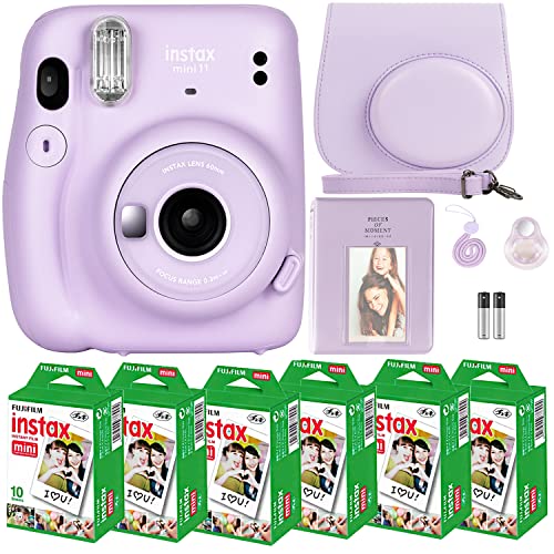 كاميرا Fujifilm Instax Mini 11 مع فيلم Fujifilm Instant Mini (60 ورقة) مع مجموعة من الملحقات رقم واحد بما في ذلك حقيبة الحمل وعدسة السيلفي وألبوم الصور والملصقات (أرجواني أرجواني) كاميرا Fujifilm Instax Mini 11 مع فيلم Fujifilm Instant Mini (60 ورقة) مع مجموعة من الملحقات رقم واحد بما في ذلك حقيبة الحمل وعدسة السيلفي وألبوم الصور والملصقات (أرجواني أرجواني)