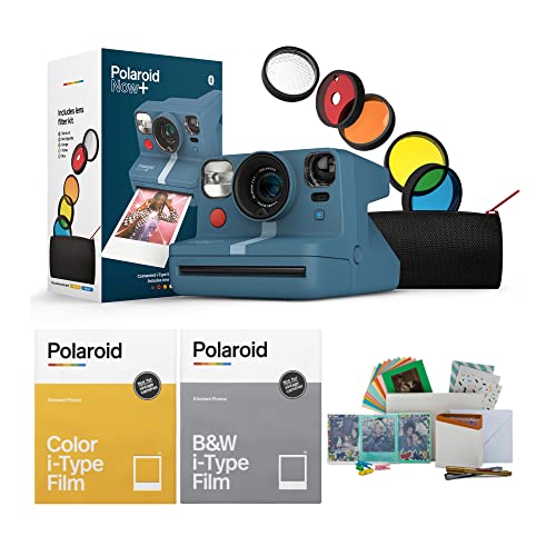 Polaroid Now + كاميرا فيلم فورية مع فيلم ملون وحزمة صندوق تخزين وأفلام B&W (4 عناصر) Polaroid Now + كاميرا فيلم فورية مع فيلم ملون وحزمة صندوق تخزين وأفلام B&W (4 عناصر)