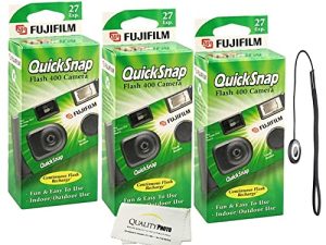 كاميرا Fujifilm QuickSnap Flash 400 للاستعمال مرة واحدة مقاس 35 ملم + قماش من الألياف الدقيقة عالي الجودة