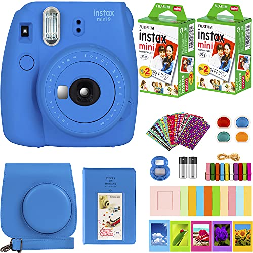 مجموعة كاميرا Fujifilm Instax Mini 9 الفورية + فيلم Fujifilm Instax Mini (40 ورقة) مع العروض رقم واحد من الملحقات بما في ذلك حقيبة الحمل وفلاتر الألوان وألبوم صور الأطفال والمزيد (أزرق كوبالت) مجموعة كاميرا Fujifilm Instax Mini 9 الفورية + فيلم Fujifilm Instax Mini (40 ورقة) مع العروض رقم واحد من الملحقات بما في ذلك حقيبة الحمل وفلاتر الألوان وألبوم صور الأطفال والمزيد (أزرق كوبالت)