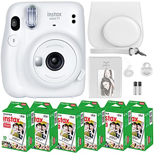 كاميرا Fujifilm Instax Mini 11 مع فيلم Fujifilm Instant Mini (60 ورقة) مع مجموعة من الملحقات رقم واحد بما في ذلك حقيبة الحمل وعدسة السيلفي وألبوم الصور والملصقات (أبيض ثلجي) كاميرا Fujifilm Instax Mini 11 مع فيلم Fujifilm Instant Mini (60 ورقة) مع مجموعة من الملحقات رقم واحد بما في ذلك حقيبة الحمل وعدسة السيلفي وألبوم الصور والملصقات (أبيض ثلجي)