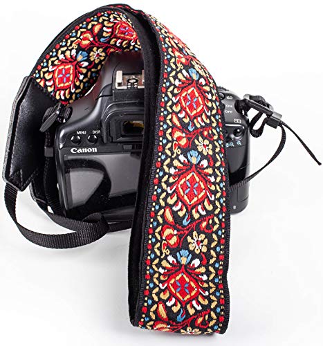 حزام كاميرا أحمر منسوج عتيق لجميع كاميرات DSLR. مطرزة هدية الكريسماس أنيقة حزام الرقبة والكتف العالمي ، نمط الأزهار ، هدية تخزين كبيرة ستوفير للرجال والنساء المصورين حزام كاميرا أحمر منسوج عتيق لجميع كاميرات DSLR. مطرزة هدية الكريسماس أنيقة حزام الرقبة والكتف العالمي ، نمط الأزهار ، هدية تخزين كبيرة ستوفير للرجال والنساء المصورين