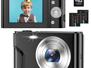 كاميرا رقمية للمراهقين ، كاميرا أطفال 1080P 48 ميجابكسل مع بطاقة SD 32 جيجابايت ، شاشة LCD 2.4 بوصة ، كاميرا رقمية للأطفال مع تكبير رقمي 16X ، كاميرا مدمجة للأطفال والبنات والأولاد والمبتدئين (أسود)