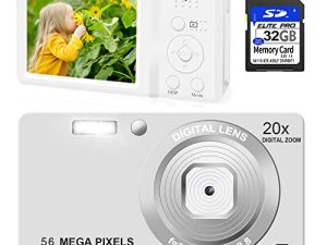 كاميرا رقمية للتصوير الفوتوغرافي بدقة 4K وكاميرات 56 ميجا بكسل للأطفال ضبط تلقائي للصورة كاميرا صغيرة محمولة 20X تقريب رقمي كاميرا خفيفة الوزن للأطفال