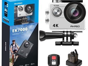 AKASO EK7000 4K30FPS Action Camera Ultra HD كاميرا تحت الماء 170 درجة زاوية واسعة 98FT كاميرا مقاومة للماء فضي