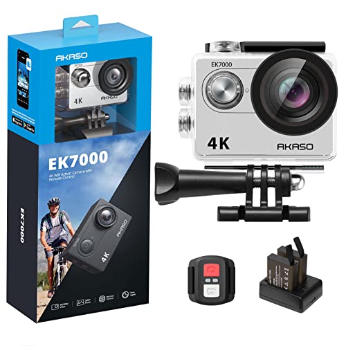 AKASO EK7000 4K30FPS Action Camera Ultra HD كاميرا تحت الماء 170 درجة زاوية واسعة 98FT كاميرا مقاومة للماء فضي AKASO EK7000 4K30FPS Action Camera Ultra HD كاميرا تحت الماء 170 درجة زاوية واسعة 98FT كاميرا مقاومة للماء فضي