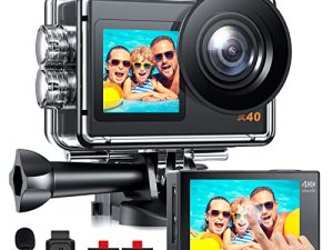 كاميرا أكشن مقاومة للماء بدقة 4K ، فيديو CAMWORLD بدقة 20 ميجابكسل فائقة الدقة مع شاشات خلفية تعمل باللمس وأمامية ، وكاميرا تحت الماء بطول 131 قدمًا مزودة بخاصية EIS ، وكاميرا رياضية WIFI ، وكاميرا ويب بجهاز تحكم عن بعد بزاوية واسعة 170 درجة مع ملحقات