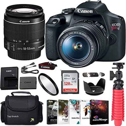 مجموعة كاميرا EOS Rebel 2000D DSLR مع عدسة EF-S 18-55mm f / 3.5-5.6 is II + حافظة أدوات + بطاقة ذاكرة فائقة سعة 128 جيجا بايت من Sandisk + مجموعة برامج صور + مجموعة TopKnotch مجموعة كاميرا EOS Rebel 2000D DSLR مع عدسة EF-S 18-55mm f / 3.5-5.6 is II + حافظة أدوات + بطاقة ذاكرة فائقة سعة 128 جيجا بايت من Sandisk + مجموعة برامج صور + مجموعة TopKnotch