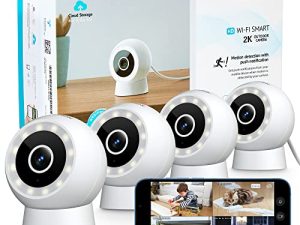 كاميرات مراقبة LaView 4MP 2K خارجية سلكية داخلية ، IP65 ، مستشعر ضوء النجوم ، رؤية ليلية 100 قدم ، اكتشاف الحركة / الكشف عن الأشخاص ، صوت / إضاءة ثنائية الاتجاه ، سحابة الولايات المتحدة ، متوافقة مع Alexa و iOS و Android والوصول إلى الويب