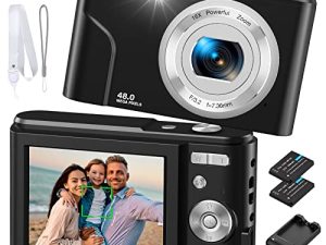 كاميرا رقمية ، Bofypoo Autofocus Kids Vlogging Camera FHD 1080P 48MP مع بطاقة ذاكرة 32GB ، 16X Zoom Point وكاميرا Shoot Digital مع شاحن بطارية ، كاميرا مدمجة للمراهقين والمبتدئين