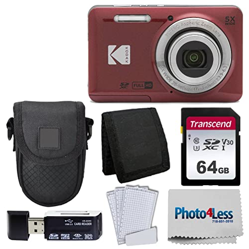 كاميرا Kodak PIXPRO FZ55 الرقمية (حمراء) + حقيبة كاميرا Black Point & Shoot + بطاقة ذاكرة SD سعة 64 جيجا بايت + محفظة بطاقات ذاكرة ثلاثية الطيات + قارئ بطاقة USB عالي السرعة SD + المزيد! كاميرا Kodak PIXPRO FZ55 الرقمية (حمراء) + حقيبة كاميرا Black Point & Shoot + بطاقة ذاكرة SD سعة 64 جيجا بايت + محفظة بطاقات ذاكرة ثلاثية الطيات + قارئ بطاقة USB عالي السرعة SD + المزيد!