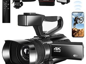 كاميرا فيديو MISIOU كاميرا فيديو ، التركيز التلقائي 4K 48MP 60FPS 3.0 "كاميرا فيديو مدونات شاشة تعمل باللمس ليوتيوب 30X Zoom كاميرا رقمية مع ميكروفون مثبت يدوي 2.4G تحكم عن بعد