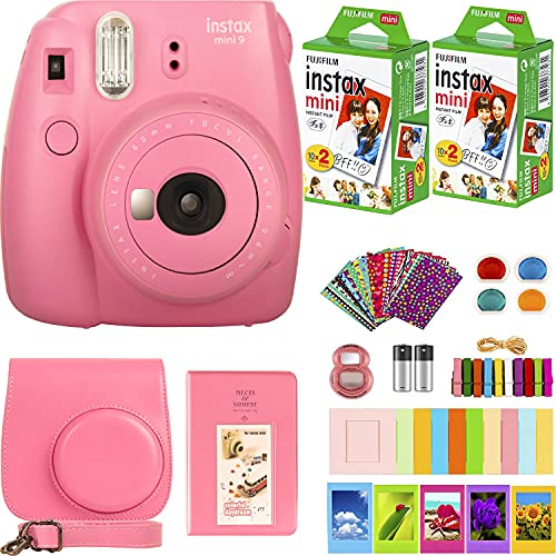 كاميرا FujiFilm Instax Mini 9 الفورية + فيلم Fujifilm Instax Mini (20 ورقة) حزمة مع ملحقات رقم واحد تتضمن حقيبة حمل ، فلاتر ألوان ، ألبوم صور للأطفال + المزيد (وردي فلامنغو) كاميرا FujiFilm Instax Mini 9 الفورية + فيلم Fujifilm Instax Mini (20 ورقة) حزمة مع ملحقات رقم واحد تتضمن حقيبة حمل ، فلاتر ألوان ، ألبوم صور للأطفال + المزيد (وردي فلامنغو)