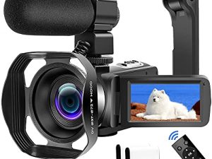 كاميرا فيديو 4K 60FPS HD 48MP 18X كاميرا فيديو رقمية 3.0 بوصة تعمل باللمس HD كاميرا فيديو لكاميرا فيديو للرؤية الليلية بالأشعة تحت الحمراء في YouTube مع مثبت محمول باليد وجهاز تحكم عن بعد