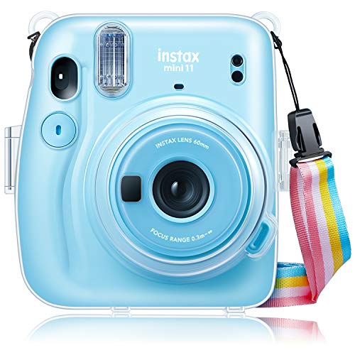 جراب Fintie الواقي الشفاف لكاميرا Fujifilm Instax Mini 11 بفيلم فوري - غطاء صلب كريستالي مع حزام كتف قوس قزح قابل للإزالة ، شفاف جراب Fintie الواقي الشفاف لكاميرا Fujifilm Instax Mini 11 بفيلم فوري - غطاء صلب كريستالي مع حزام كتف قوس قزح قابل للإزالة ، شفاف
