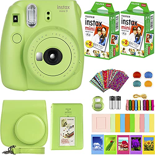 كاميرا Fujifilm Instax Mini 9 الفورية للأطفال + فيلم Fujifilm Instax Mini (40 ورقة) حزمة مع ملحقات رقم واحد تتضمن حقيبة حمل ، فلاتر ، ألبوم صور + المزيد (أخضر ليموني) كاميرا Fujifilm Instax Mini 9 الفورية للأطفال + فيلم Fujifilm Instax Mini (40 ورقة) حزمة مع ملحقات رقم واحد تتضمن حقيبة حمل ، فلاتر ، ألبوم صور + المزيد (أخضر ليموني)