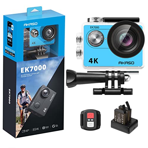 AKASO EK7000 4K30FPS Action Camera Ultra HD كاميرا تحت الماء 170 درجة زاوية واسعة 98FT كاميرا مقاومة للماء أزرق AKASO EK7000 4K30FPS Action Camera Ultra HD كاميرا تحت الماء 170 درجة زاوية واسعة 98FT كاميرا مقاومة للماء أزرق