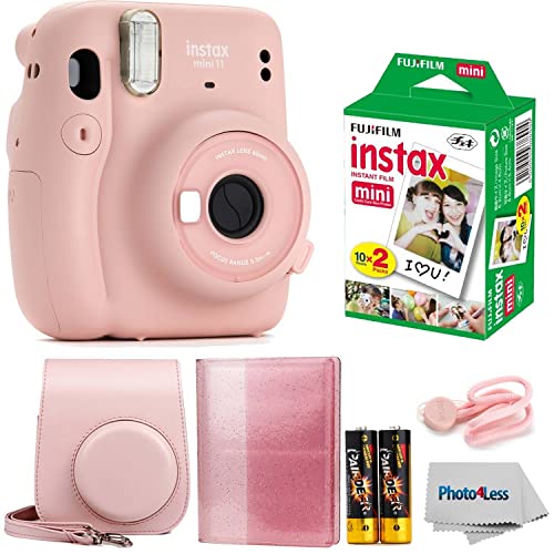 Fujifilm Instax Mini 11 Instant Camera Blush Pink | فيلم Instax Mini Twin Pack | ألبوم الصور اللامع يحمل 64 صورة | حالة رائعة | قماش Fujifilm Instax Mini 11 Instant Camera Blush Pink | فيلم Instax Mini Twin Pack | ألبوم الصور اللامع يحمل 64 صورة | حالة رائعة | قماش