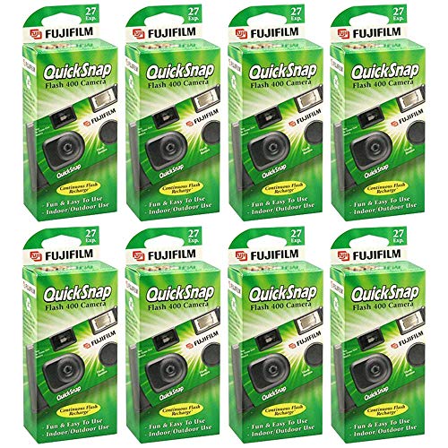 كاميرا Fujifilm Quicksnap Flash 400 للاستخدام الفردي مع فلاش ، عبوة من 8 كاميرا Fujifilm Quicksnap Flash 400 للاستخدام الفردي مع فلاش ، عبوة من 8