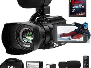 SPRANDOM Video Camera 4K Camcorder 48MP Vlogging Camera WiFi YouTube Camera with IR Night Vision 3 "Touch Screen 30X Digital Zoom Camera Recorder