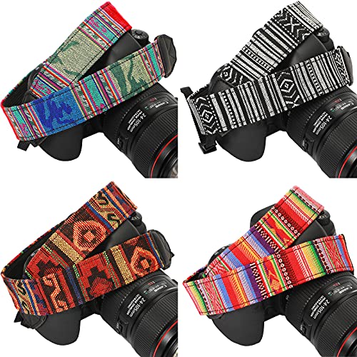 حزام كاميرا من Saintrygo عتيق منسوج من 4 قطع لجميع كاميرات DSLR SLR حزام كتف عالمي للرقبة للرجال والنساء ، 4 أنماط حزام كاميرا من Saintrygo عتيق منسوج من 4 قطع لجميع كاميرات DSLR SLR حزام كتف عالمي للرقبة للرجال والنساء ، 4 أنماط